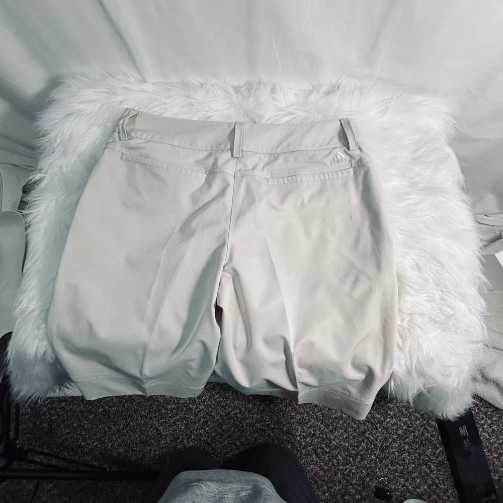 Adidas Climalite Golf Shorts Womens Beige Tan Performance Athletic Bermuda 6 - Picture 6 of 10